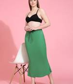 Green Lycra Spandex Saree Shapewear Skirt Petticoat for Women