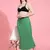 Trendmalls Green Lycra Spandex Saree Shapewear Skirt Petticoat for Women