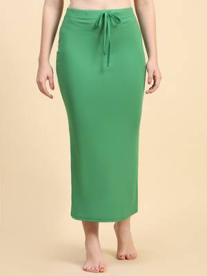 Trendmalls Green Lycra Spandex Saree Shapewear Skirt Petticoat for Women 2
