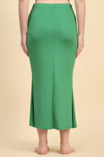 Trendmalls Green Lycra Spandex Saree Shapewear Skirt Petticoat for Women