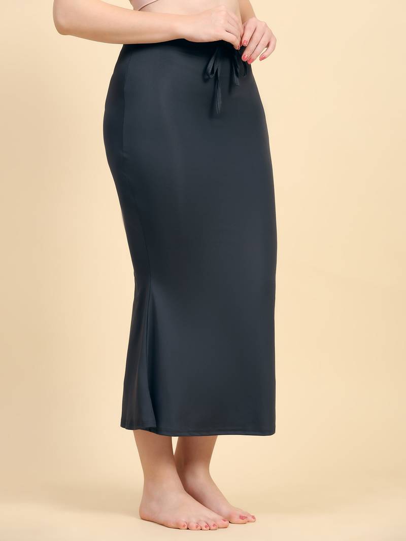 Grey Lycra Spandex Petticoat Skirts for Women Saree Shape Wear Dress