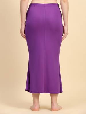 Trendmalls Women's Plain Purple Cotton Petticoat Skirts Saree Silhouette Shape Wear Dress 3