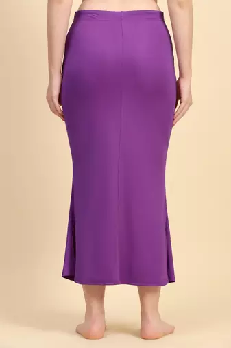 Trendmalls Women's Plain Purple Cotton Petticoat Skirts Saree Silhouette Shape Wear Dress
