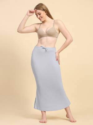 Trendmalls Grey Lycra Spandex Saree Shapewear Skirt Petticoat for Women 2