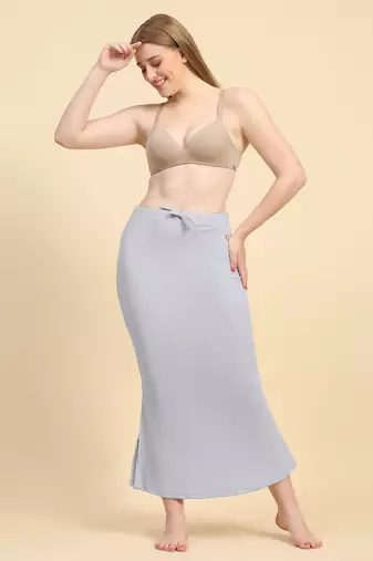 Trendmalls Grey Lycra Spandex Saree Shapewear Skirt Petticoat for Women