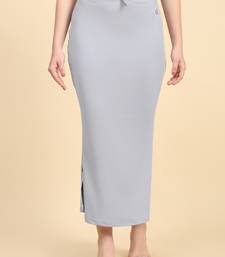 Grey Lycra Spandex Saree Shapewear Skirt Petticoat for Women