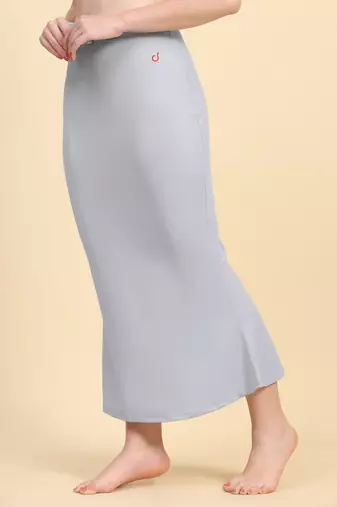 Trendmalls Grey Lycra Spandex Saree Shapewear Skirt Petticoat for Women