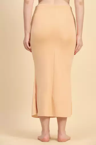 Trendmalls Cream Lycra Spandex Petticoat Skirts for Women Saree Shape Wear Dress