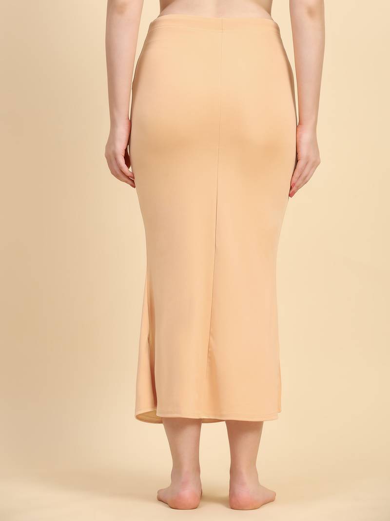 Cream Lycra Spandex Petticoat Skirts for Women Saree Shape Wear Dress