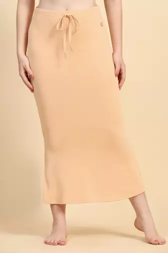 Trendmalls Cream Lycra Spandex Petticoat Skirts for Women Saree Shape Wear Dress