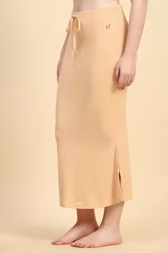 Trendmalls Cream Lycra Spandex Petticoat Skirts for Women Saree Shape Wear Dress