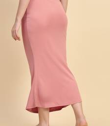 Pink Lycra Spandex Saree Shapewear Skirt Petticoat for Women