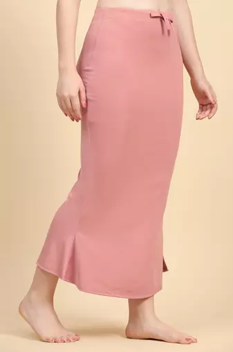 Trendmalls Pink Lycra Spandex Saree Shapewear Skirt Petticoat for Women