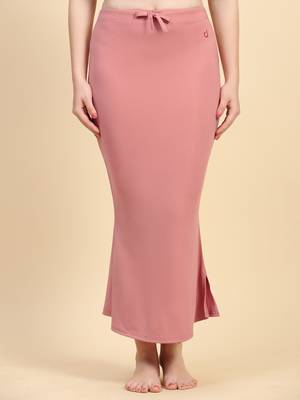 Trendmalls Pink Lycra Spandex Saree Shapewear Skirt Petticoat for Women 4
