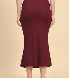 Maroon Lycra Spandex Saree Shapewear Skirt Petticoat for Women