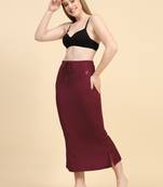 Maroon Lycra Spandex Saree Shapewear Skirt Petticoat for Women