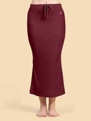 Trendmalls Maroon Lycra Spandex Saree Shapewear Skirt Petticoat for Women 4