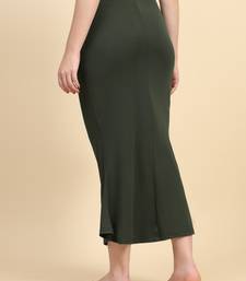 Green Lycra Spandex Saree Shapewear Skirt Petticoat for Women