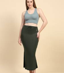 Trendmalls Green Lycra Spandex Saree Shapewear Skirt Petticoat for Women