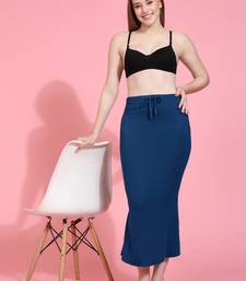 Trendmalls Dark Blue Plain Cotton Soft Saree Shape wear Petticoat for Women