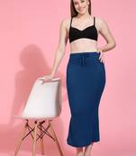 Dark Blue Plain Cotton Soft Saree Shape wear Petticoat for Women