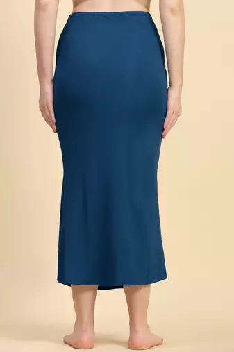 Trendmalls Dark Blue Plain Cotton Soft Saree Shape wear Petticoat for Women