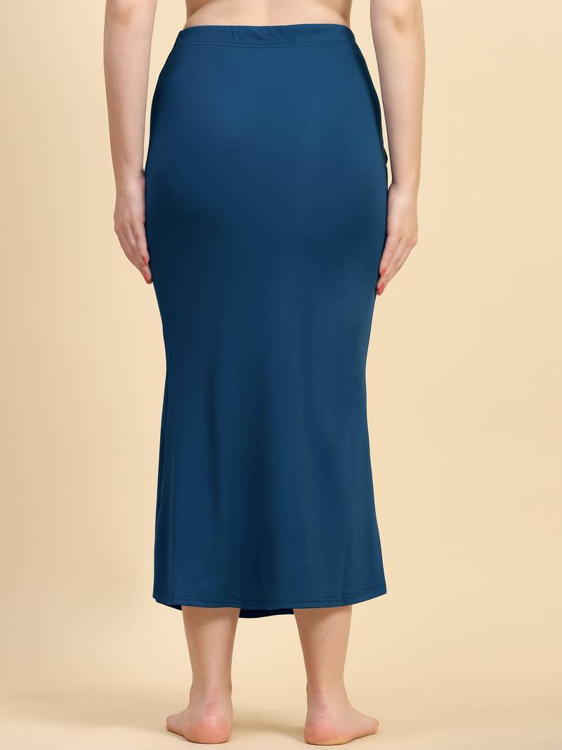 Dark Blue Plain Cotton Soft Saree Shape wear Petticoat for Women