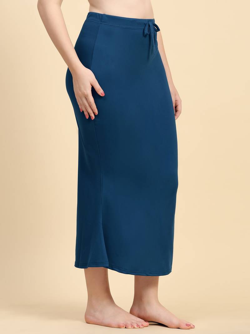 Dark Blue Plain Cotton Soft Saree Shape wear Petticoat for Women