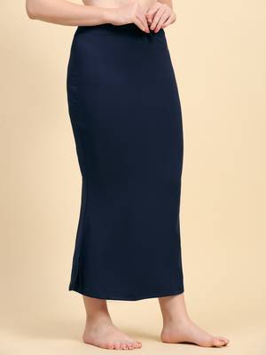 Trendmalls Navy Blue Lycra Spandex Saree Shapewear Skirt Petticoat for Women 3