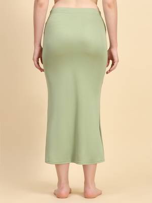 Trendmalls Olive Green Lycra Spandex Saree Shapewear Skirt Petticoat for Women 3