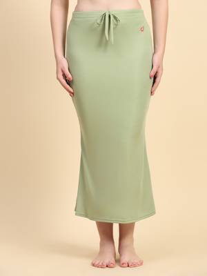 Trendmalls Olive Green Lycra Spandex Saree Shapewear Skirt Petticoat for Women 5