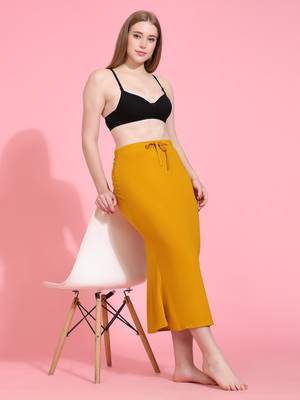 Trendmalls Orange Lycra Spandex Saree Shapewear Petticoat for Women 1