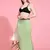 Trendmalls Women's Plain Green Cotton Petticoat Skirts Saree Silhouette Shape Wear Dress
