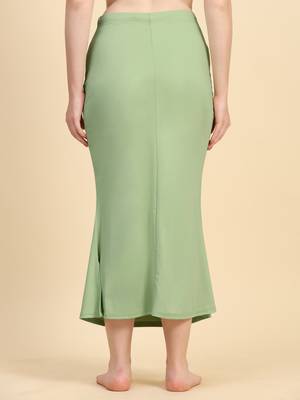 Trendmalls Women's Plain Green Cotton Petticoat Skirts Saree Silhouette Shape Wear Dress 5