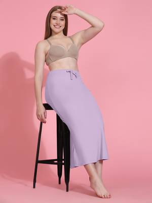 Trendmalls Women's Plain Purple Cotton Petticoat Skirts Saree Silhouette Shape Wear Dress 1