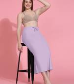 Women's Plain Purple Cotton Petticoat Skirts Saree Silhouette Shape Wear Dress