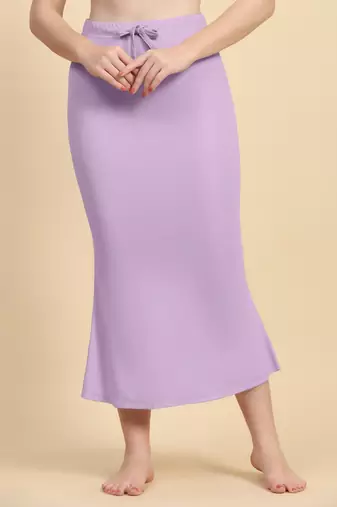 Trendmalls Women's Plain Purple Cotton Petticoat Skirts Saree Silhouette Shape Wear Dress