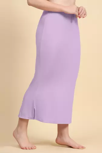 Trendmalls Women's Plain Purple Cotton Petticoat Skirts Saree Silhouette Shape Wear Dress