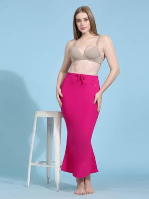 Trendmalls Pink Lycra Spandex Saree Shapewear Skirt Petticoat for Women 1