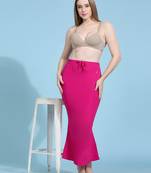 Pink Lycra Spandex Saree Shapewear Skirt Petticoat for Women
