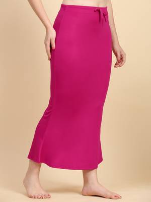Trendmalls Pink Lycra Spandex Saree Shapewear Skirt Petticoat for Women 2