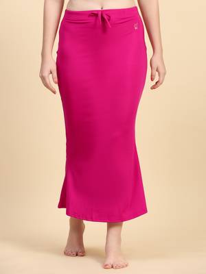 Trendmalls Pink Lycra Spandex Saree Shapewear Skirt Petticoat for Women 3
