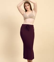 Trendmalls Wine Lycra Spandex Saree Shapewear Skirt Petticoat for Women