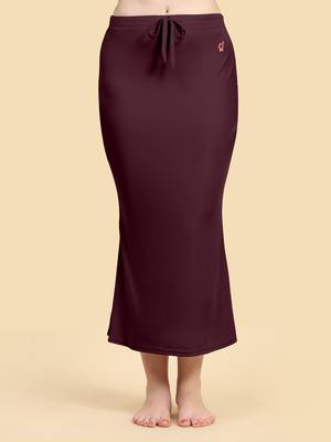 Trendmalls Wine Lycra Spandex Saree Shapewear Skirt Petticoat for Women 4