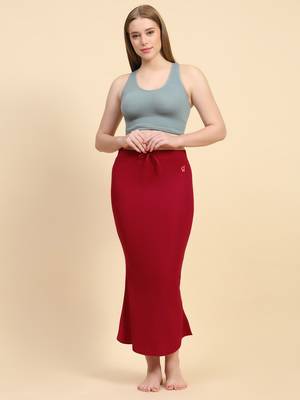 Trendmalls Red Lycra Spandex Saree Shapewear Skirt Petticoat for Women 1