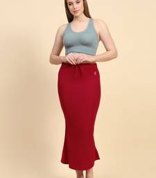 Trendmalls Red Lycra Spandex Saree Shapewear Skirt Petticoat for Women