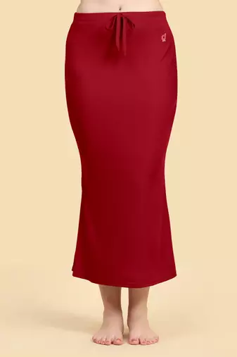 Trendmalls Red Lycra Spandex Saree Shapewear Skirt Petticoat for Women