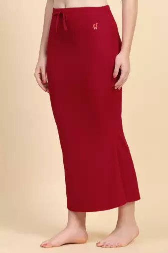 Trendmalls Red Lycra Spandex Saree Shapewear Skirt Petticoat for Women