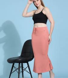 Peach Lycra Spandex Saree Shapewear Skirt Petticoat for Women