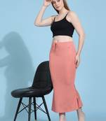 Peach Lycra Spandex Saree Shapewear Skirt Petticoat for Women